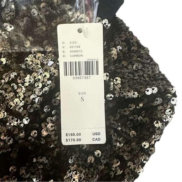 Maeve Anthropologie Sequin Midi Skirt NWT Small Carbon Black Gold Party Holiday - Picture 7 of 10